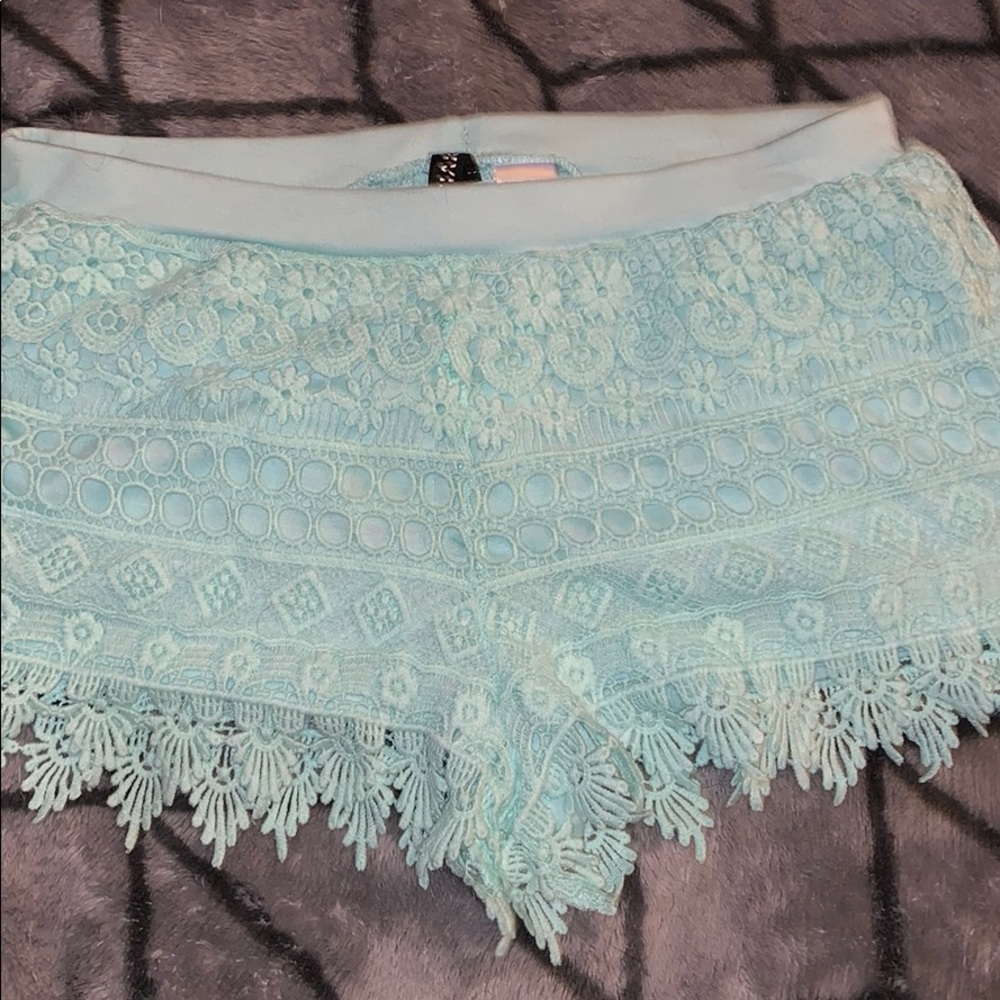 Mint green shorts